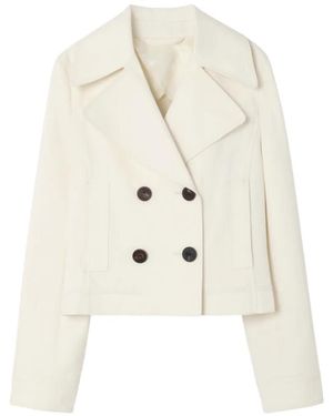 Burberry Cropped Cotton Jacket - White
