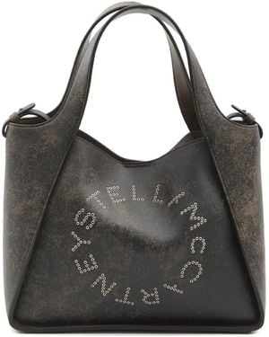 Stella McCartney Große Stella Logo Tasche - Schwarz