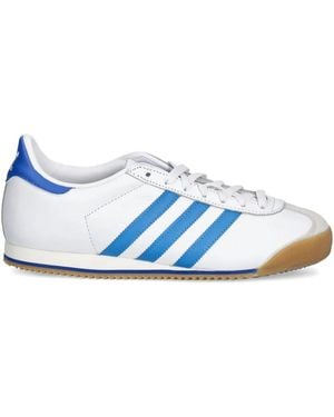 adidas K74 Leather Three-stripe Trainers - Blue