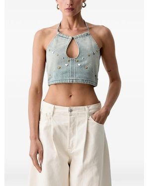 Levi's X Pride Road Worn Halter Stud-Embellished Halterneck Top - Blue