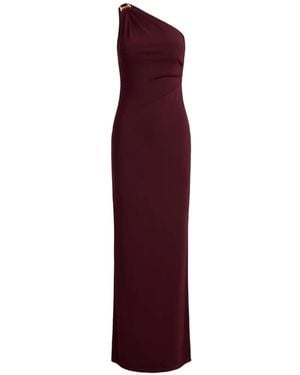 Ralph Lauren Elsie One-Shoulder Hardware-Detail Maxi Dress - Purple