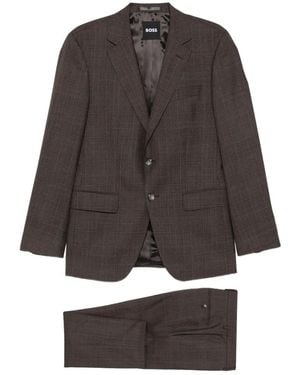 BOSS Costume Boutonné À Carreaux Huge - Gray