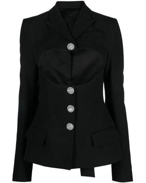 The Attico Gwenda Single-Breasted Blazer - Black