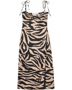 Off-White c/o Virgil Abloh Kleid Mit Zebra-Print - Natur
