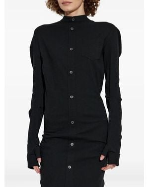 Issey Miyake Button-Front Pocket Mini Dress - Black