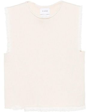Barrie Frayed-Detailing Knitted Top - Natural