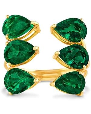 House of Meraki 18Kt Sage Emerald Ring - Green