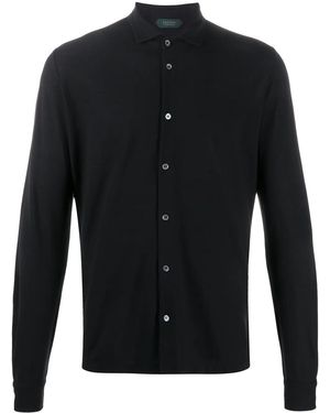 Zanone Regular-Fit Cotton Shirt - Black