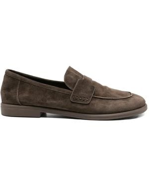 SERGIO MORETTI FIRENZE Suede Penny Loafers - Grey