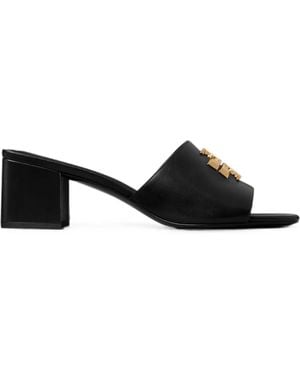 Tory Burch Eleanor Logo-Plaque Sandals - Black