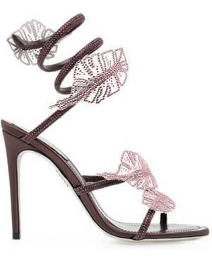 Rene Caovilla Leaf Fondant Sandals - White
