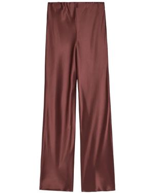 Shona Joy Savanna Satin-Finish Pants - Purple