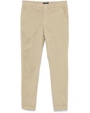Fay Slim-Cut Gabardine Trousers - Natural