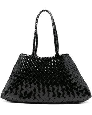 Dragon Diffusion Bolso Shopper De Charol Con Placa Del Logo - Negro