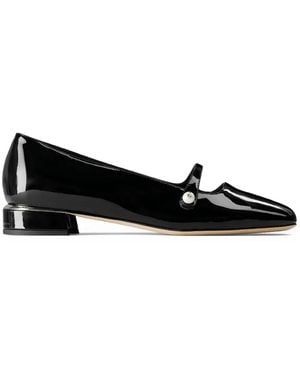 Jimmy Choo Flat Shoes Leather Salpa Metal Plastic - Black