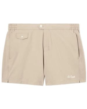 MC2 Saint Barth Pantalones Cortos Capferrat Con Logo Bordado - Neutro