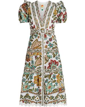 FARM Rio Botanicals Midi Dress - White