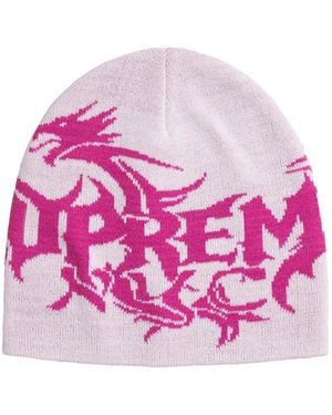 Supreme X Art Dealer Dragon Beanie Hat - Pink