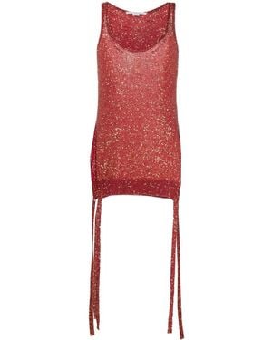 Stella McCartney Sequin-Embellished Knit Tank Top - Red