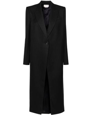 McQueen Mantel Mit Nadelstreifen - Schwarz