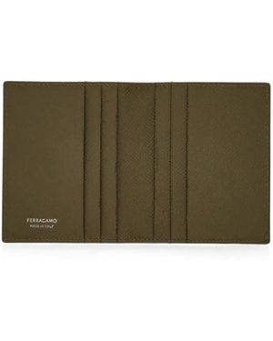 Ferragamo Micro Gancini Credit Card Holder - Brown
