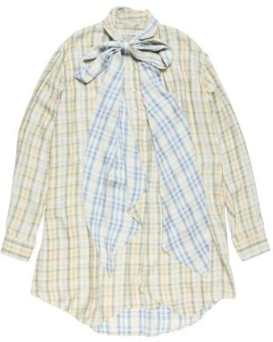 Acne Studios Plaid Asymmetric Shirt - White
