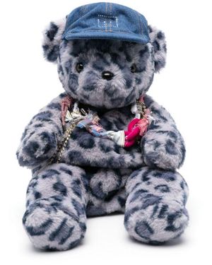 Acne Studios Teddy Leopard-Print Backpack - Blue