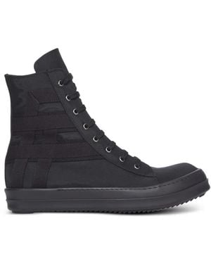 Rick Owens Vegan Sneaks High-Top Panelled Trainers - Blue