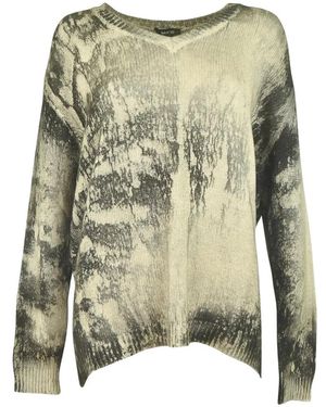 Avant Toi Tie-Dye V-Neck Sweater - Green