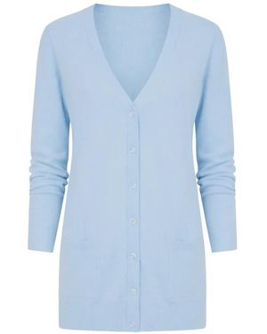 EMERSON RENALDI V-Neck Knitted Cardigan - Blue