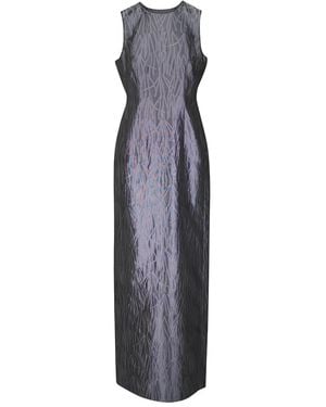 Lafayette 148 New York Textured Sleeveless Maxi Dress - Purple