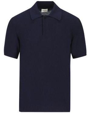 Saint Laurent Geripptes Poloshirt - Blau