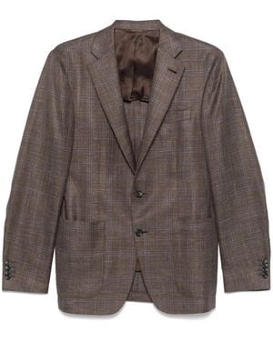 Canali Checked Blazer - Brown