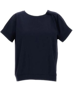 MM STUDIO T-Shirt À Col Plissé - Blue