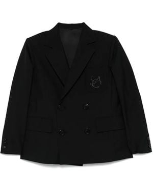 Sacai Logo-Appliqué Blazer - Black