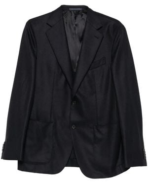 Caruso Blazer Met Enkele Rij Knopen En Gekerfde Revers - Blauw