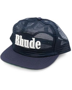 Rhude Logo-Embroidered Mesh Baseball Cap - Blue