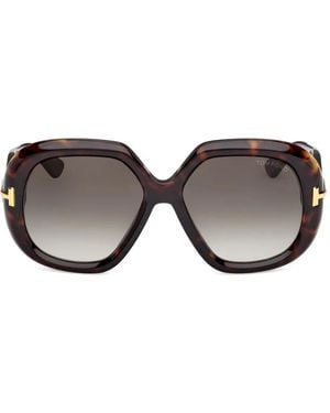 Tom Ford Gafas de sol con montura geométrica - Marrón