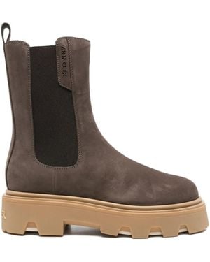 Moncler Stivali Chelsea Con Inserti Elasticizzati - Marrone