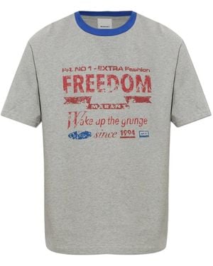 Isabel Marant Hiroe Graphic-Print T-Shirt - Grey