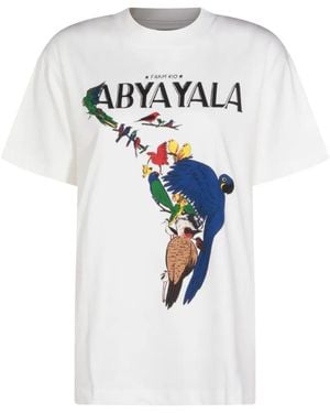 FARM Rio T-Shirt Mit Papagei-Print - Weiß