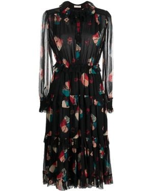 Ulla Johnson Reina Chiffon Midi Dress - Black
