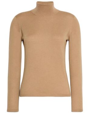 Max Mara Kaschmirpullover Mit Stehkragen - Natur
