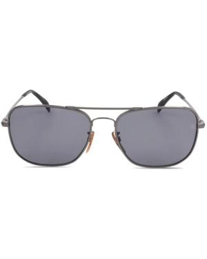 David Beckham Square-Frame Double-Bridge Sunglasses - Metallic