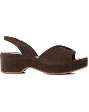 Roberto Del Carlo Slingback Suede Sandals - Brown