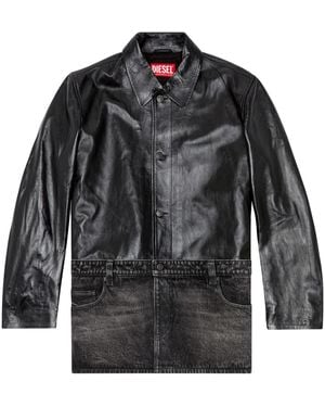 DIESEL L-Bretch Leather Jacket - Black