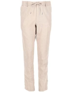 BOSS Drawstring-Waist Tapered Trousers - Natural