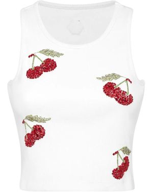Philipp Plein Cherries Tank Top - White