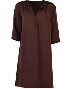 Peter Cohen Oh Satin V-Neck Dress - Brown