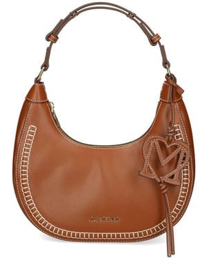 Love Moschino ハートチャーム ショルダーバッグ - ブラウン